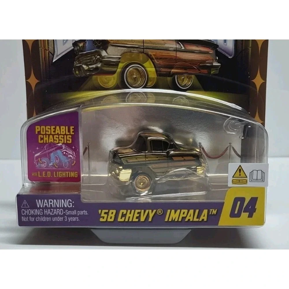 CarTuned 58 Chevy Impala Black #04 Series 1 Lowriders LED Glow Lowriders 1/64 🔥